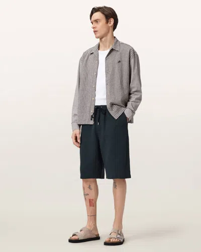 Allsaints Taiko Mid Rise Relaxed Fit Shorts In Black