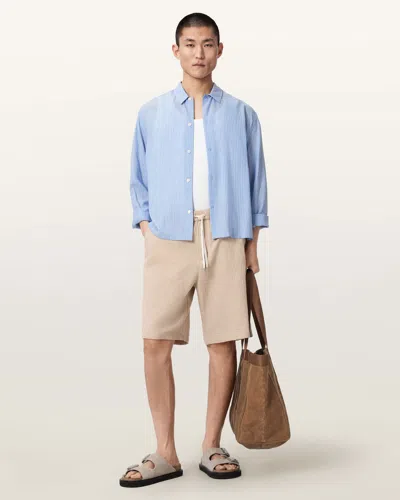 Allsaints Taiko Mid Rise Relaxed Fit Shorts In Brown