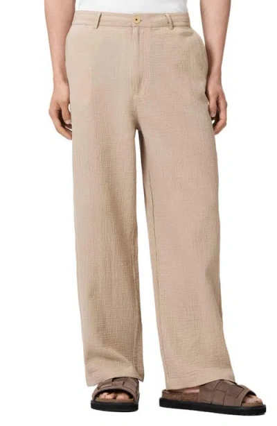 Allsaints Mens Pasilla Brown Taiko Straight-leg Cotton Trousers