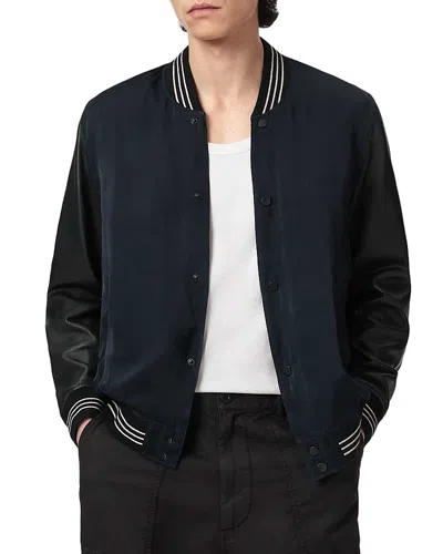 Allsaints Taishi Bomber Jacket In Blue