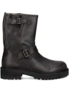 Allsaints Tait Buckle-strap Boots In Brown