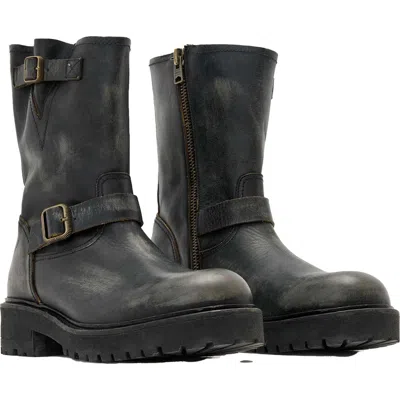 Allsaints Tait Leather Chunky Boots In Black