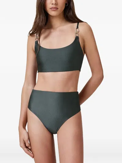 Allsaints Talaria High-waisted Bikini Bottoms In Green