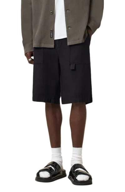 Allsaints Talbot Cotton Shorts In Black