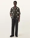Allsaints Burke Straight Leg Trousers In Koto Black