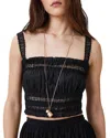 Allsaints Womens Black Talia Cropped Modal Top