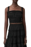 Allsaints Talia Lace Cropped Top In Black