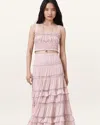Allsaints Womens Talia Cropped Modal Top Mauve Pink In Mauve Pink