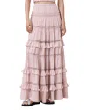 Allsaints Womens Mauve Pink Talia Tiered-hem Modal Maxi Skirt