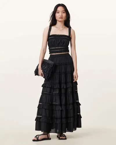 Allsaints Talia Tiered Maxi Skirt