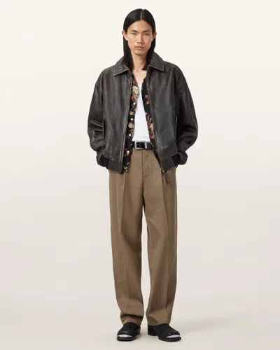 Allsaints Tallis Straight Leg Pants In Brown