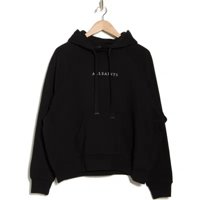 Allsaints Talon Cotton Pullover Hoodie In Black
