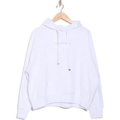Allsaints Talon Cotton Pullover Hoodie In Optic White