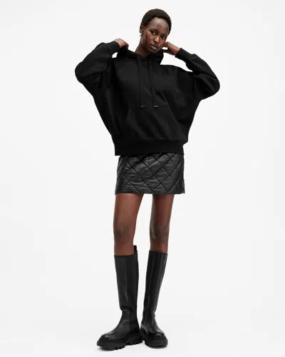 Allsaints Talon Underground Oversized Hoodie In Black
