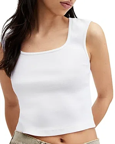Allsaints Tamie Ribbed Tank Top In White