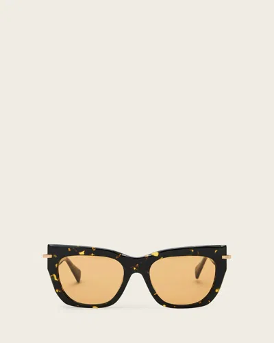 Allsaints Tamsin Rectangular Shaped Sunglasses In Neutral