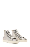 Allsaints Tana Metallic High Top Sneaker In Silver