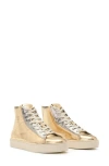 Allsaints Tana Metallic High Top Sneaker In Gold/silver