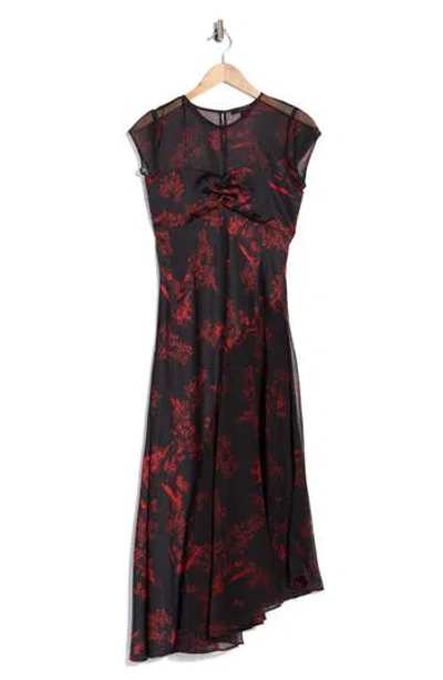 Allsaints Tasha Floral Midi Dress In Brown
