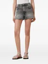 Allsaints Tate Frayed-hem Denim Shorts In Gray