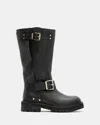 ALLSAINTS TAY CALF LENGTH LEATHER BIKER BOOTS