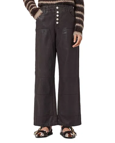 Allsaints Tay Carpenter Jeans In Coated Brown In Black