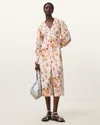 Allsaints Taylen Floral Print Midi Dress, In Multi
