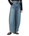 Allsaints Taylor Fray High Rise Barrel Jeans In Light Indigo In Blue