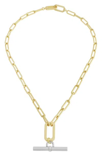 Allsaints T-bar Link Y-necklace In Gold