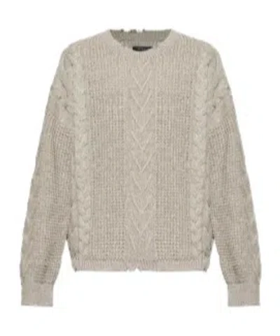 Allsaints Tenter Cable-knit Sweater In Neutral