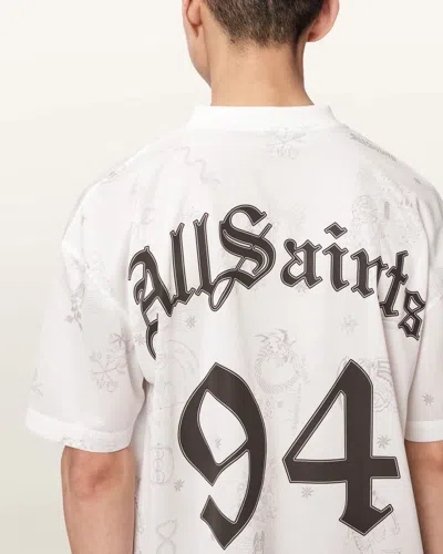 Allsaints Terra Oversized Short Sleeve Soccer Shirt In White