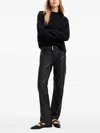 Allsaints Vortex V-neck Relaxed Fit Sweater In Black