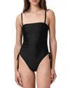 Allsaints Court Strapless Black Swimsuit