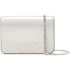 Allsaints Honore Grained Card Holder Crossbody In Silver