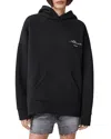 Allsaints Skull Etienne Oversize Cotton Blend Hoodie In Black