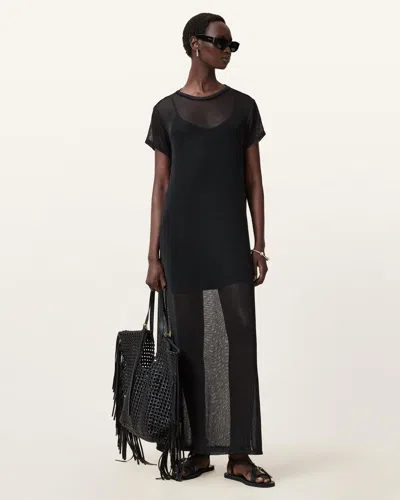 ALLSAINTS ALLSAINTS THEA SPARKLE SHEER MAXI DRESS,