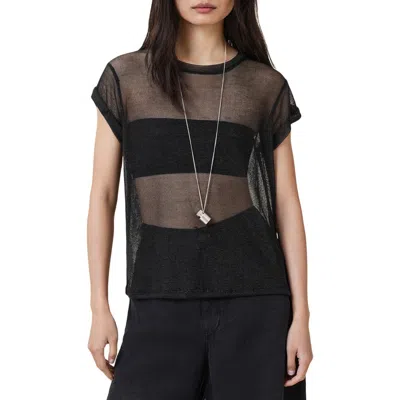 Allsaints Thea Sparkle Sheer Mesh Top