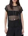 Allsaints Thea Sparkle Sheer Mesh Top