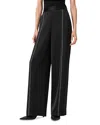 Allsaints Theah Topstitch Wide Leg Pants In Black