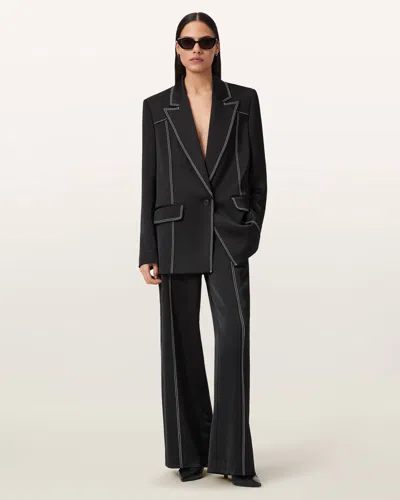 Allsaints Theah Wide Leg Trousers In Black