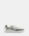 Allsaints Thelma Metallic Leather Low Top Sneakers In Silver Multi