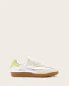 Allsaints Thelma Metallic Low Top Trainers In Silver/off White