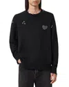 Allsaints Theo Distressed Embroidered Sweater In Black