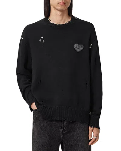 Allsaints Theo Crew Sweater In Black