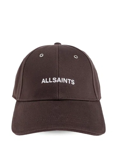 Allsaints Theo Logo-embroidered Baseball Cap In Brown