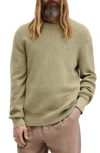 Allsaints Thermal Cotton & Wool Crewneck Sweater In Herb Green