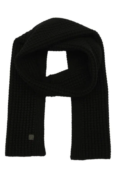 Allsaints Thermal Knit Scarf In Black