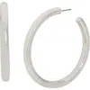 Allsaints Thick Tube Hoop Earrings In Rhodium