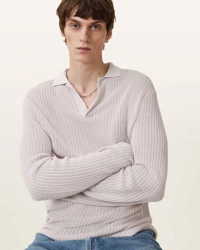 Allsaints Thoma Long Sleeve Knitted Polo Shirt,