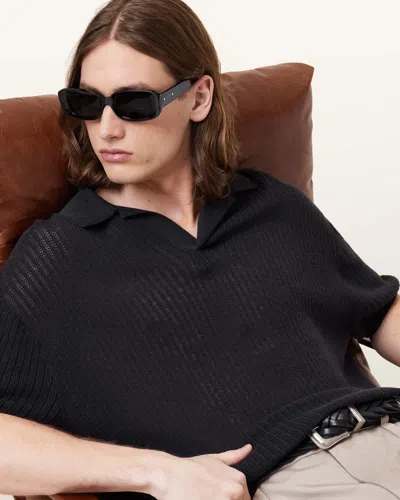 Allsaints Thoma Short Sleeve Knitted Polo Shirt,